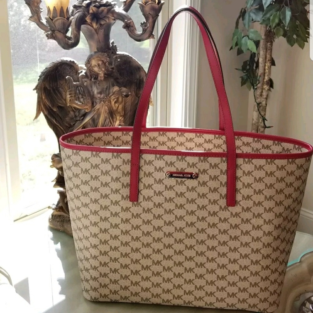 MICHAEL KORS Emry Large Tote Bag MK Signature Natu